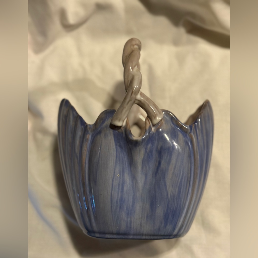 Vintage Strangl Terra Rose blue Ceramic Vase